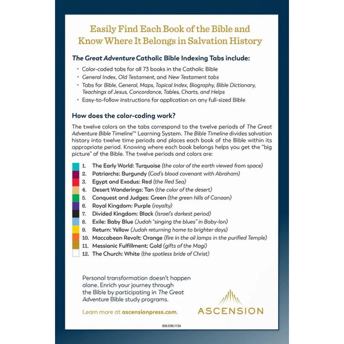 The Great Adventure Catholic Bible Indexing Tabs