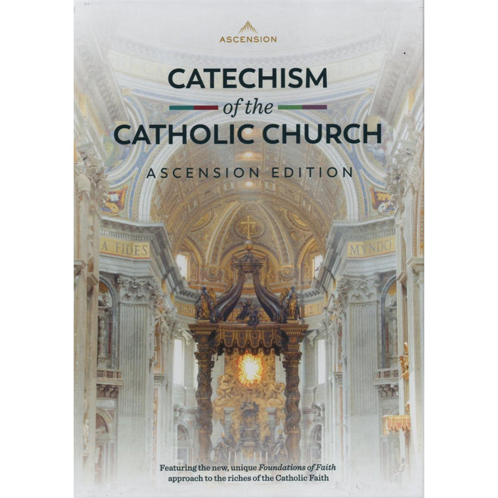 Book cover of 'Catechism of the Catholic Church' with cathedral interior design.