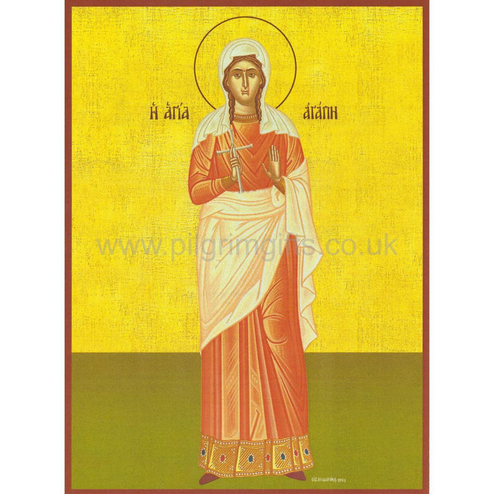 St. Love, Sophia's Daughter - Mounted Icon Print - Size 20cm x 26cm