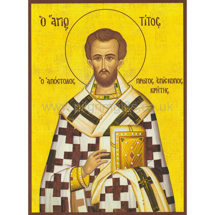 St. Titus the Apostle, Mounted Icon Print - Size 20cm x 26cm