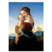 Painting of a woman holding a child with a scenic background