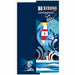 A vertical nautical-themed bookmark or card featuring a lighthouse illustration, ocean waves, and the text 'BE STRONG and courageous.