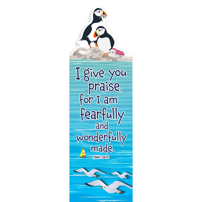 Wonderfully Made - Double Sided Shaped Bookmark With Bible Verse