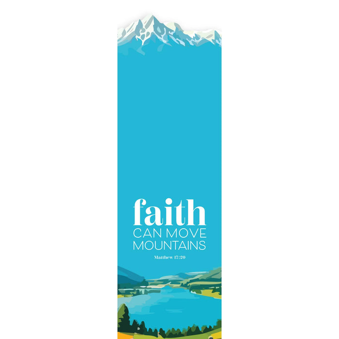 Faith Can Move Mountains - Double Sided Shaped Bookmark With Bible Verse