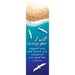 A vertical rectangular print or card featuring a beach and ocean scene with white seagull silhouettes and the Bible verse 'I will carry you, support you, and rescue you whenever you need me. Isaiah 46:4' in white text on a blue gradient background.