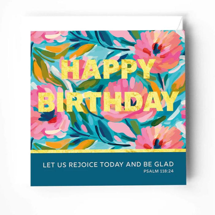 Happy Birthday Greeting Card With Bible Verse - Psalm 118 verse 24
