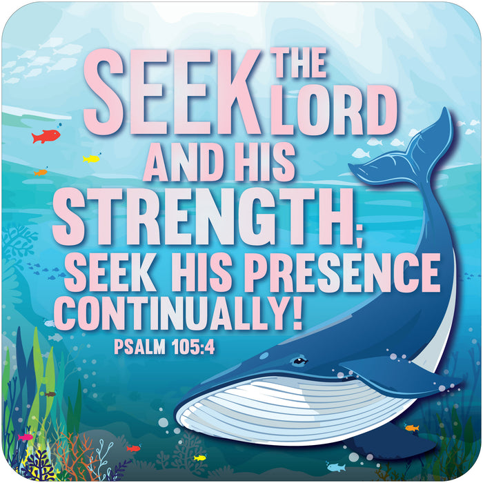 Seek The Lord, Coaster With Bible Verse - Size 9.5cm / 3.75 Inches Square
