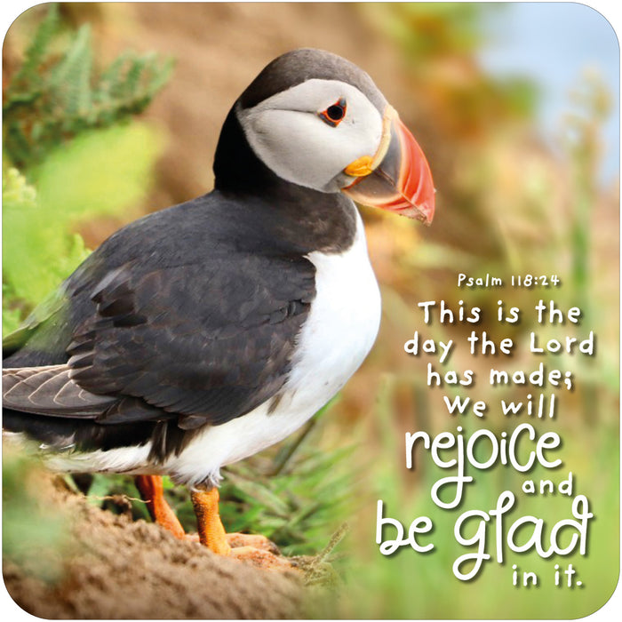 This Is The Day, Coaster With Bible Verse - Size 9.5cm / 3.75 Inches Square