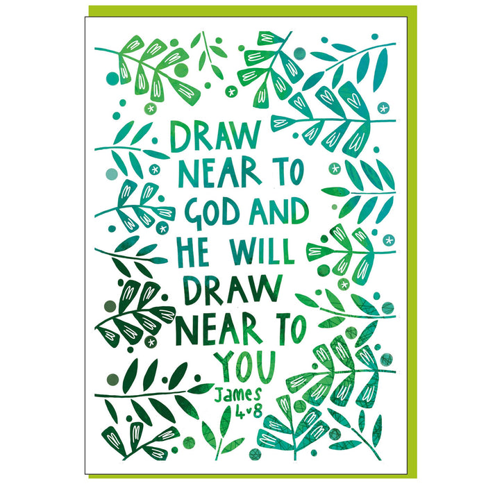 Draw Near To God, Greetings Card With Bible Verse James 4:8