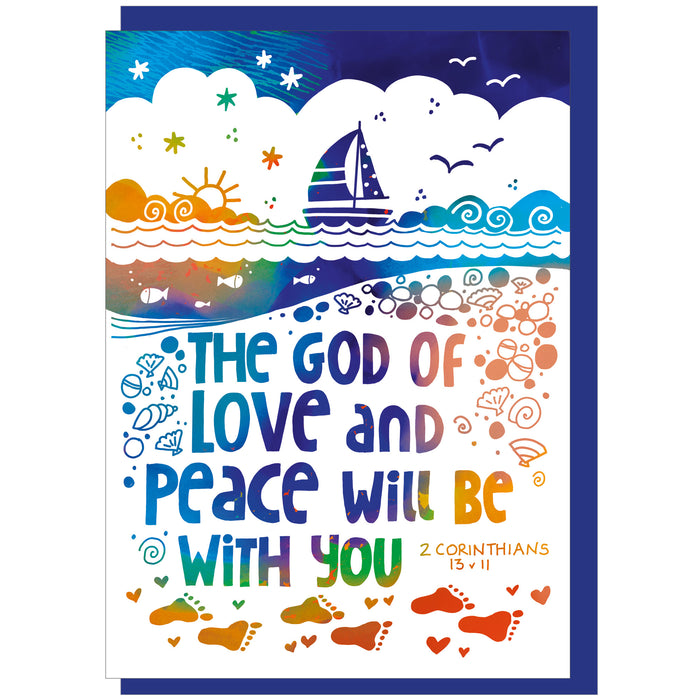 The God of Love, Greetings Card With Bible Verse 2 Corinthians 3:11