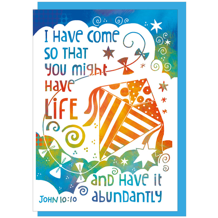 Abundant Life, Greetings Card With Bible Verse John 10:10