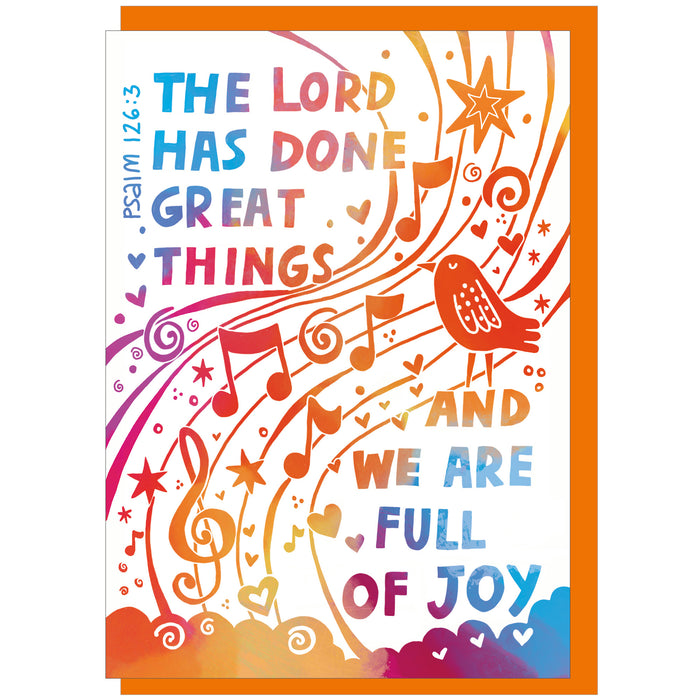 Full of Joy, Greetings Card With Bible Verse Psalm 126:3