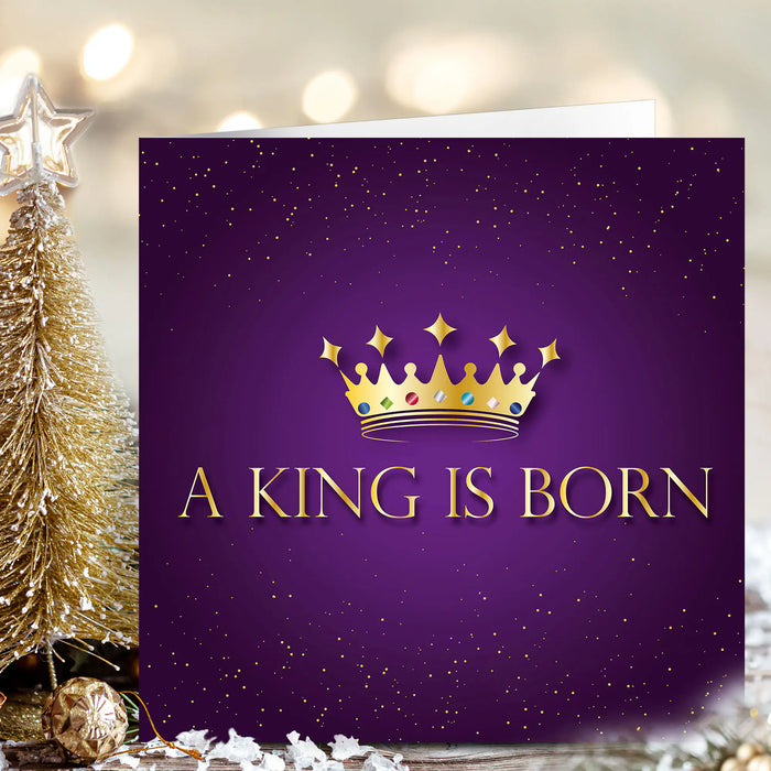 A King Is Born - Luxury Christmas Cards Pack of 10 - Inside Bible Verse Luke 2:11