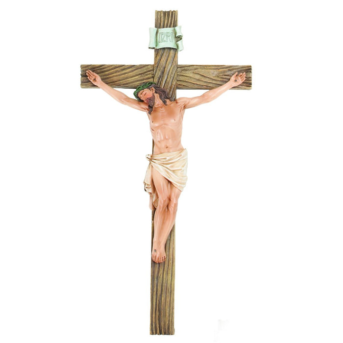 Crucifix, 34cm / 13.25 Inches High Resin Cast Handpainted Figurine, by Joseph's Studio