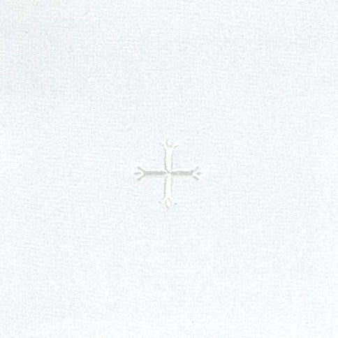 Chalice Pall White Cross Design, Church Altar Linen Size 6 x 6 Inches