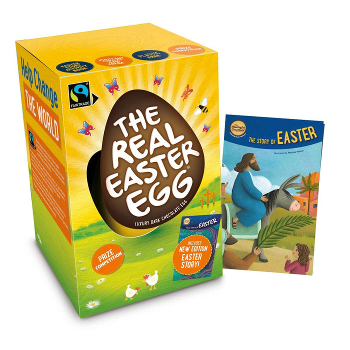 The Real Easter Egg, Fairtrade Dark Chocolate Egg with a 24 Page Easter Story Activity Book, by The Meaningful Chocolate Company