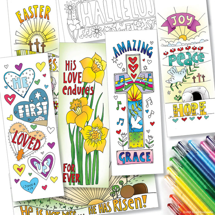 10 Easter Colouring Bookmarks With Bible Verses On The Reverse, by Jacqui Grace