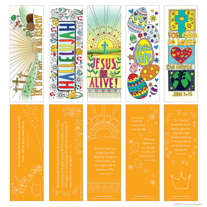 10 Easter Colouring Bookmarks With Bible Verses On The Reverse, by Jacqui Grace