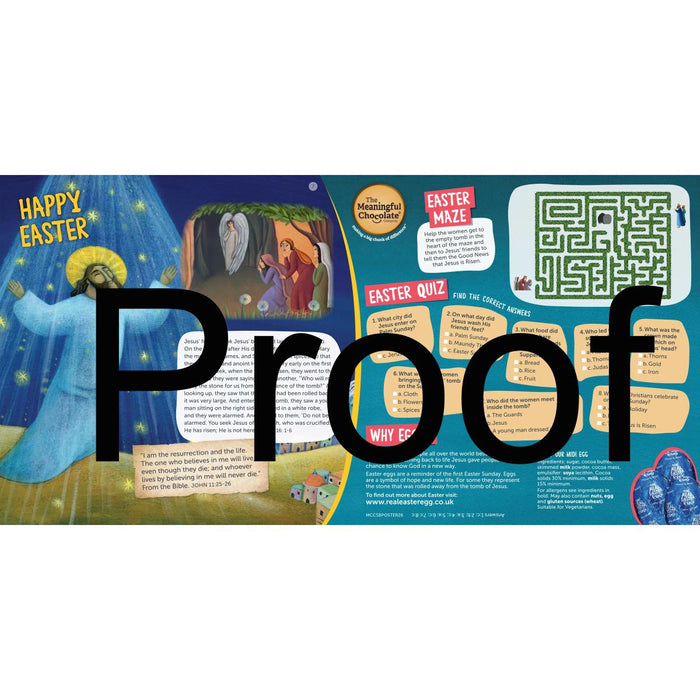 The Real Easter Egg 2026 - Sharing Box of 30 FairTrade Chocolate Eggs, with Easter activity poster, by The Meaningful Chocolate Company - Available End of Jan