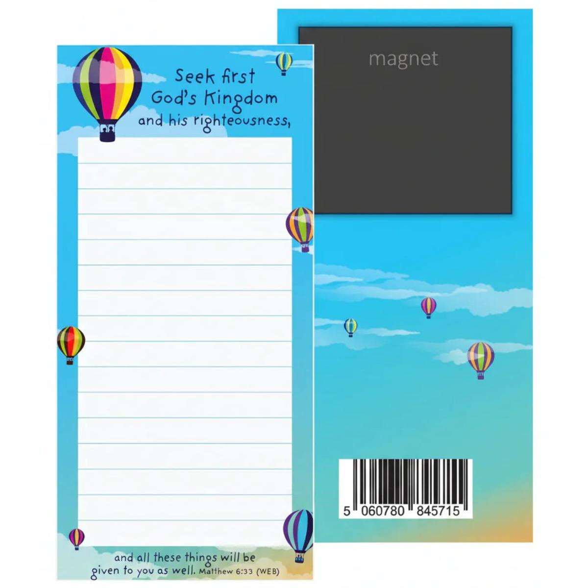 Seek First - Fridge Notepad With 50 Pages - Bible Verse Printed On Each ...