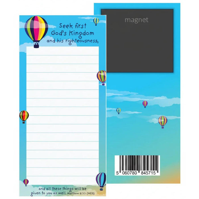 Seek First - Fridge Notepad With 50 Pages - Bible Verse Printed On Each Page