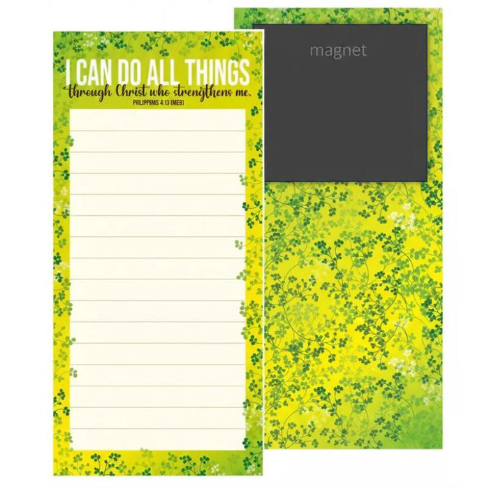 All Things - Fridge Notepad With 50 Pages - Bible Verse Printed On Each Page