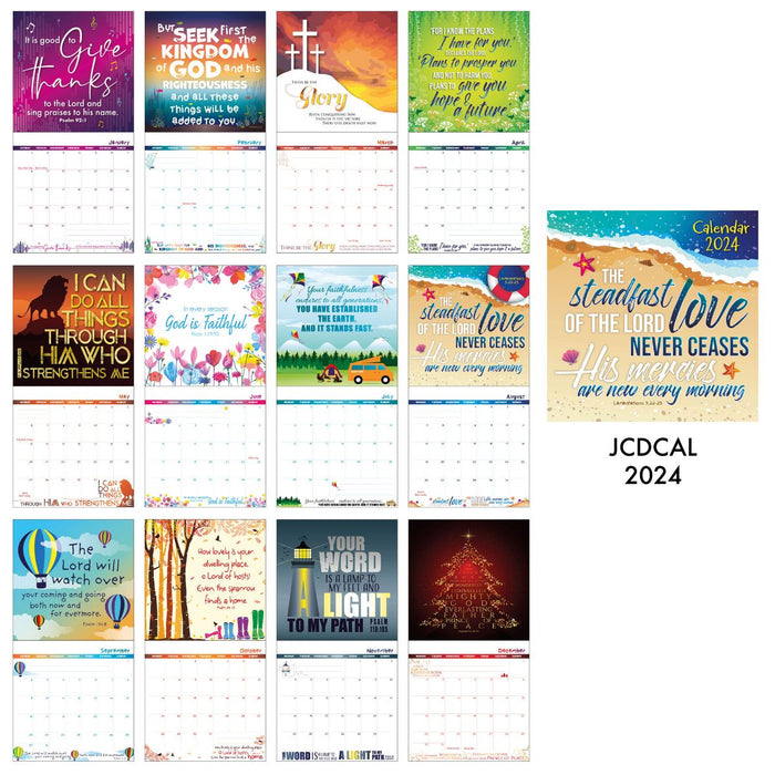 2025 Christian Wall Calendar, Bible Verse On Each Month Page Size 19.5cm Square AVAILABLE AUGUST 2024