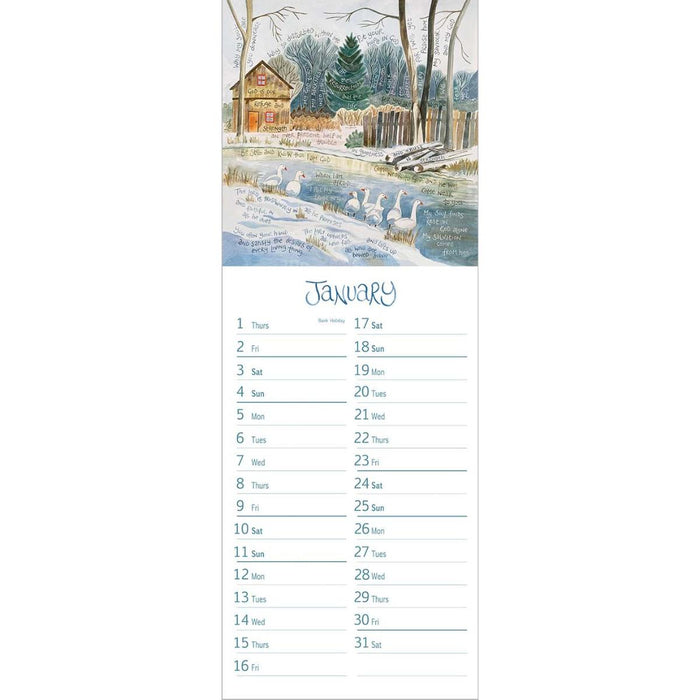 2026 Hannah Dunnett Slimline Calendar, Size 42cm x 15.5cm