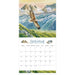 A vertical wall calendar page featuring a painted mountain landscape with an eagle flying over green hills and a September calendar grid below.