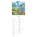 A vertical wall calendar page for June featuring a colorful landscape illustration at the top and a printed day-of-week schedule below on a white background.