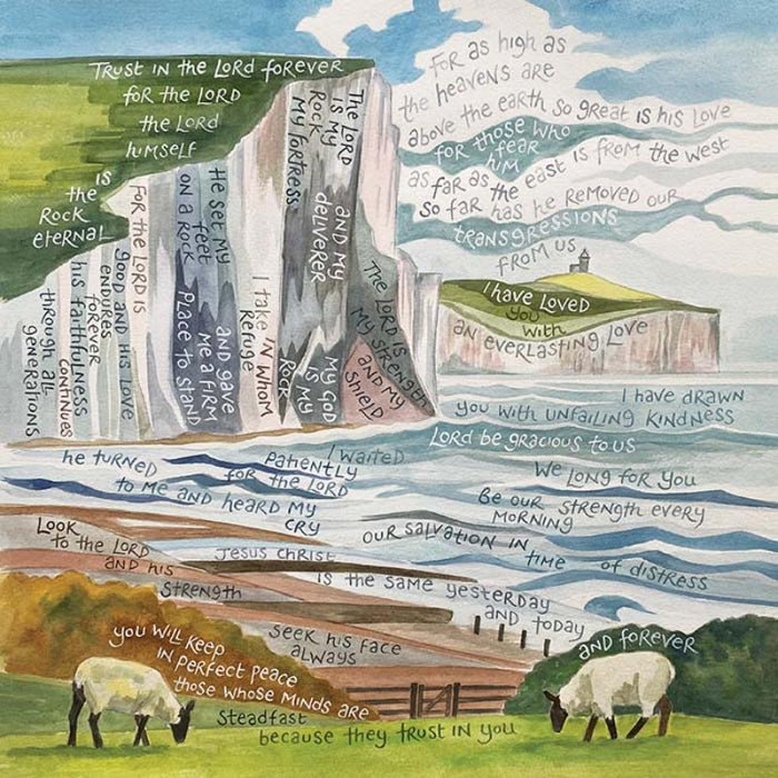 Be Our Strength - Greeting Card With Bible Verses - Original Artwork by Hannah Dunnett
