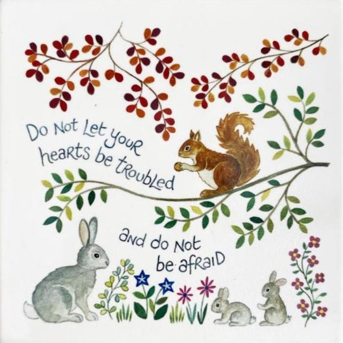 Do Not Be Afraid - Ceramic Coaster With Bible Verse, Size 10cm Square