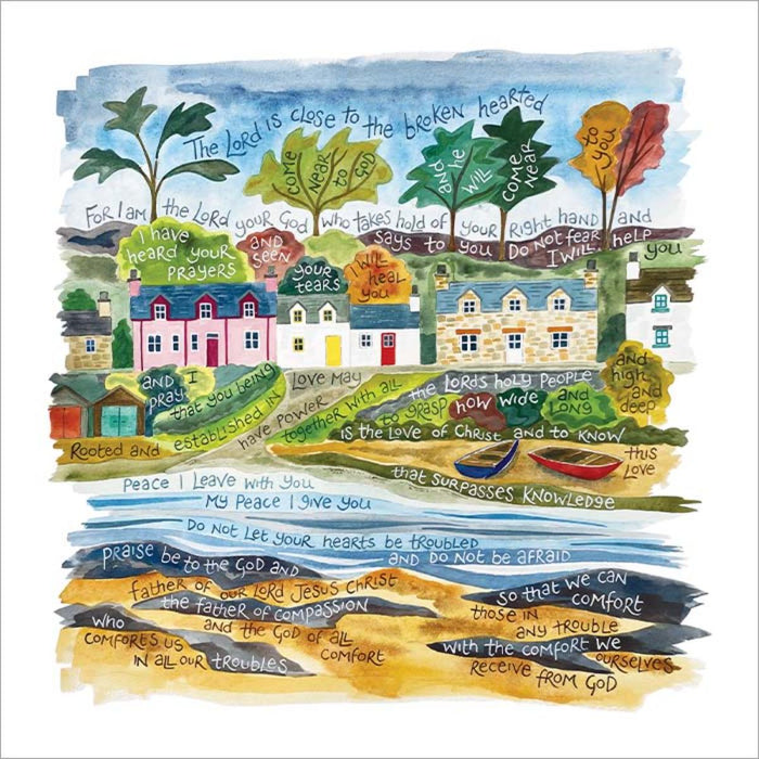 Father of Compassion - Greeting Card With Bible Verses - Original Artwork by Hannah Dunnett