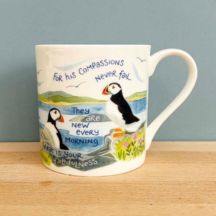 Great is Your Faithfulness - Gift Boxed Hannah Dunnett - Fine Bone China Mug With Bible Verses  Front and Back