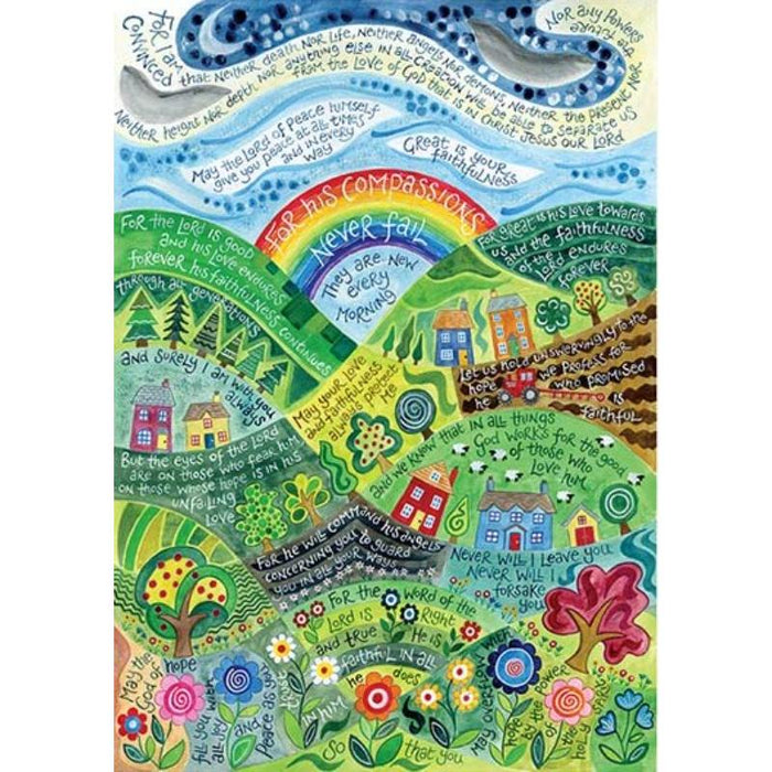 His Compassions Never Fail - Notebook With Bible Verses On Cover - 120 Plain Pages, A5 Spiral Bound