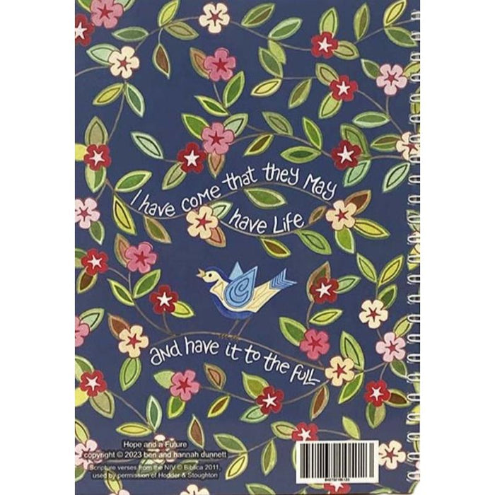 Hope and a Future - Notebook With Bible Verses On Front and Back Covers - 120 Plain Pages, A5 Spiral Bound