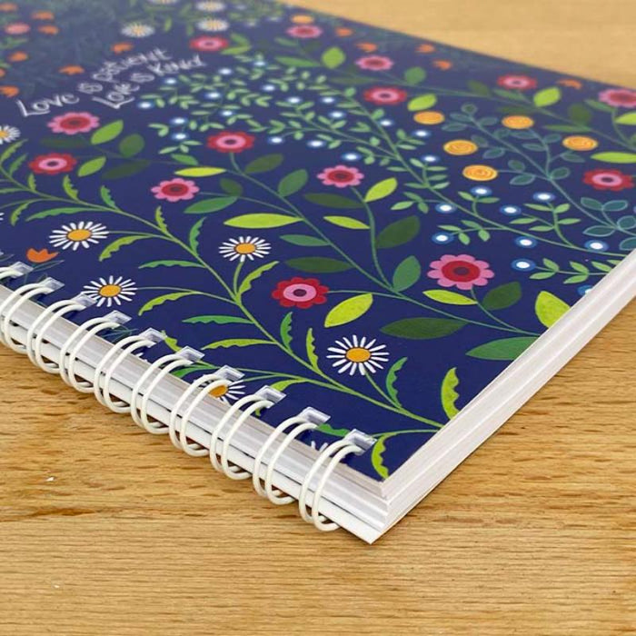 Love is Patient - Notebook With Bible Verses On Front and Back Covers - 120 Plain Pages, A5 Spiral Bound