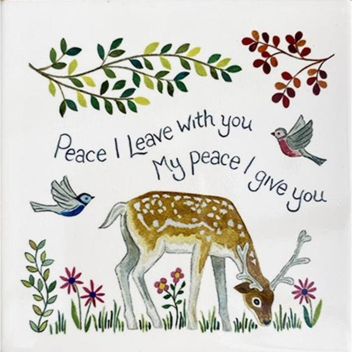 My Peace I Give You - Ceramic Coaster With Bible Verse, Size 10cm Square