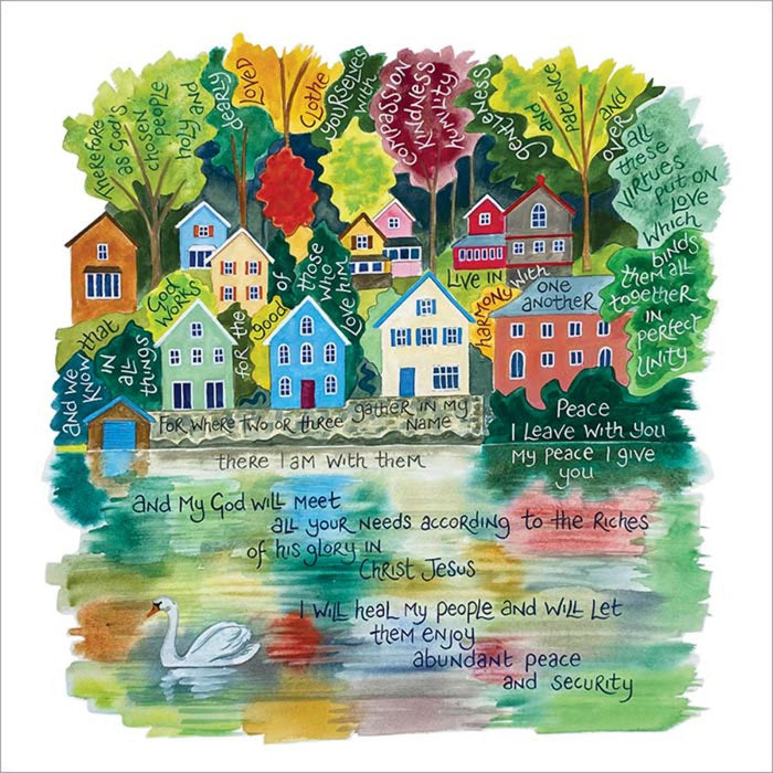 My Peace I Give You - Greeting Card With Bible Verses - Original Artwork by Hannah Dunnett