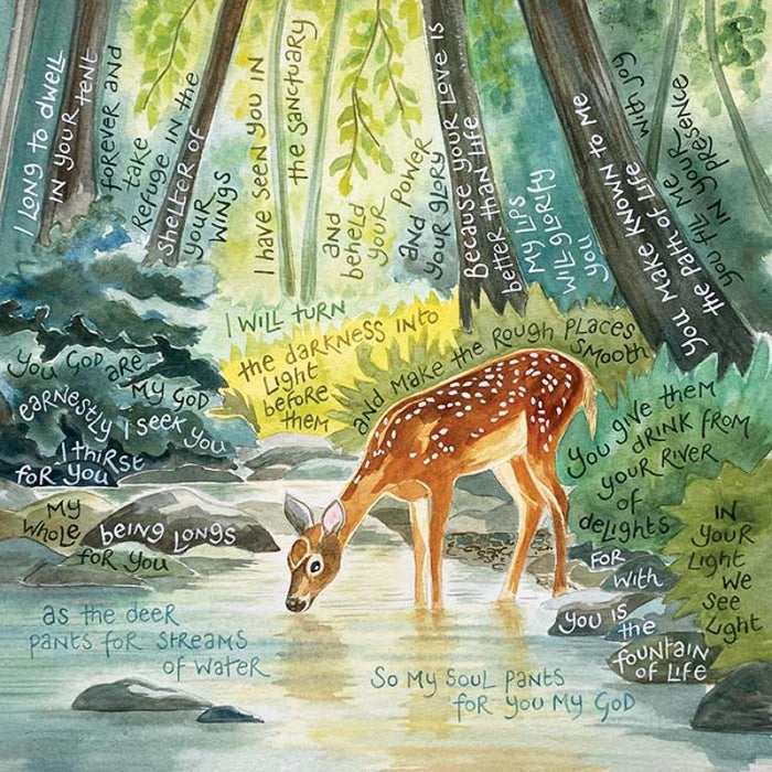 My Soul Longs After You - Greeting Card With Bible Verses - Original Artwork by Hannah Dunnett