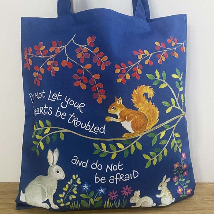 Peace I Leave with You - Hannah Dunnett Canvas Tote Bag With Bible Verse - Size 38cm Wide