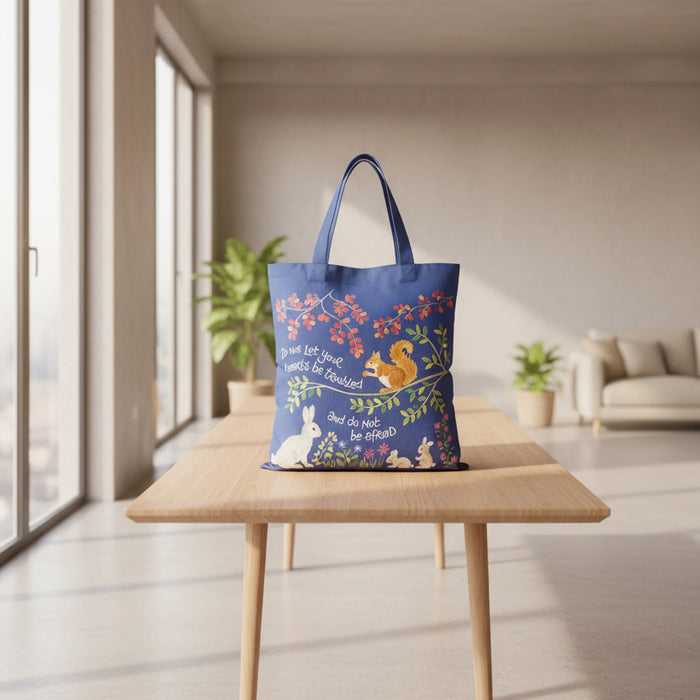 Peace I Leave with You - Hannah Dunnett Canvas Tote Bag With Bible Verse - Size 38cm Wide