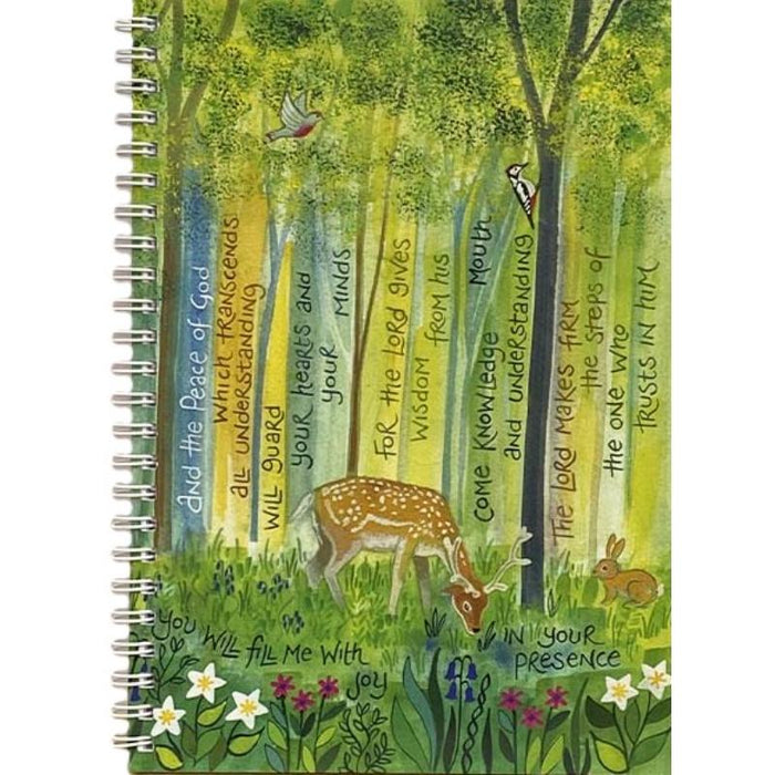 Peace of God - Notebook With Bible Verses On Front and Back Covers - 120 Plain Pages, A5 Spiral Bound