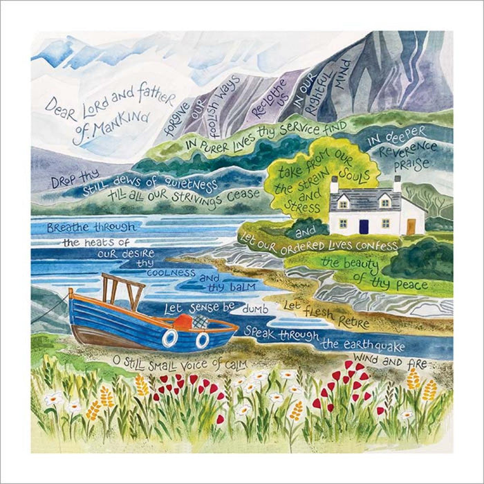 Dear Lord and Father of Mankind - Greeting Card With Hymn Lyrics - Original Artwork by Hannah Dunnett