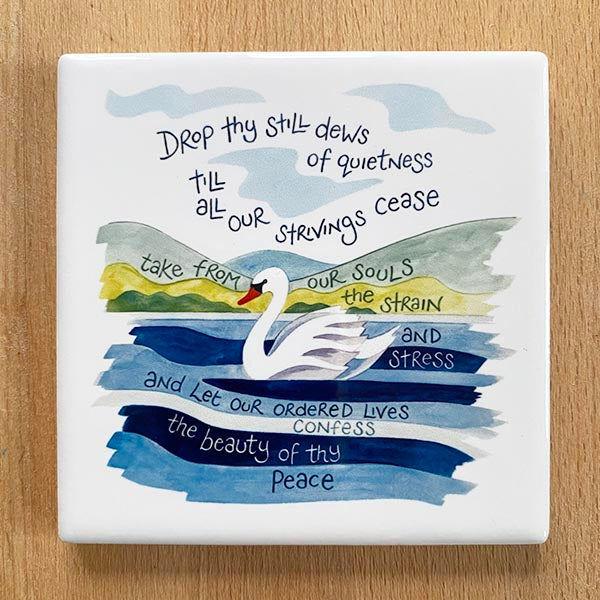 The Beauty of Thy Peace - Hannah Dunnett Ceramic Coaster, Size 10cm Square