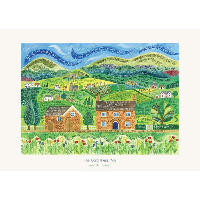 The Lord Bless You - A3 Sized Unframed Poster Print, Original Artwork by Hannah Dunnett