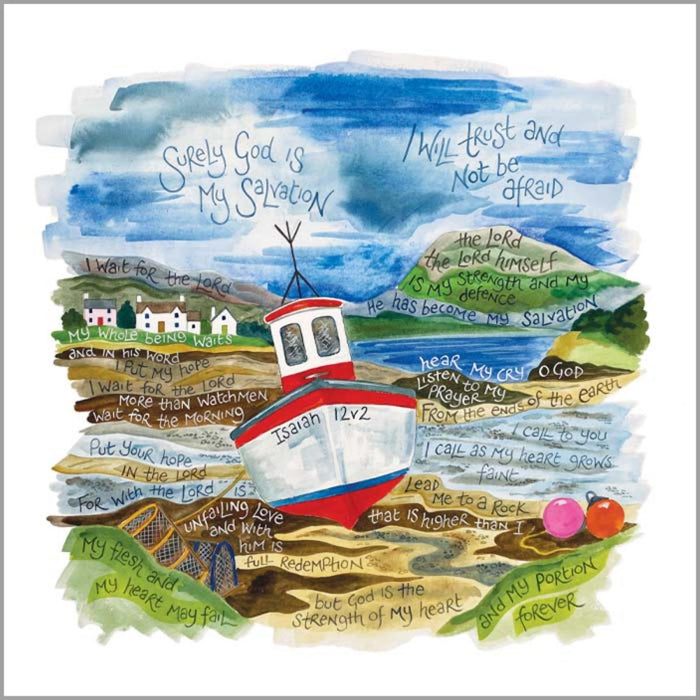 The Strength of My Heart - Greeting Card With Bible Verses - Original Artwork by Hannah Dunnett