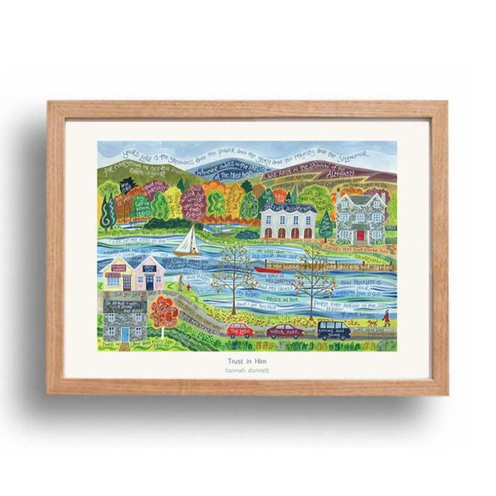 Trust in Him - A3 Sized Unframed Poster Print, Original Artwork by Hannah Dunnett