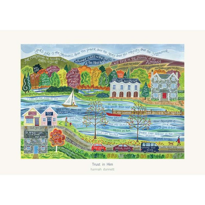 Trust in Him - A3 Sized Unframed Poster Print, Original Artwork by Hannah Dunnett