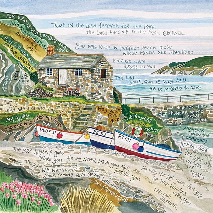Trust in the Lord - Greeting Card With Bible Verses - Original Artwork by Hannah Dunnett